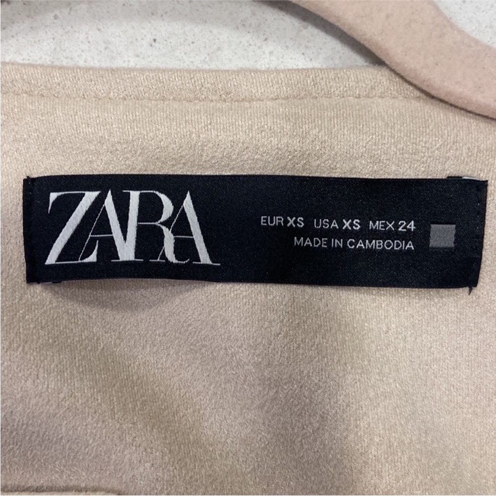 Zara Suede Open Jacket with Embroidered Details - Size XS - Picture 8 of 8